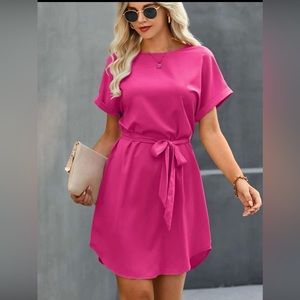 NWOT Pink Front Tie Dress